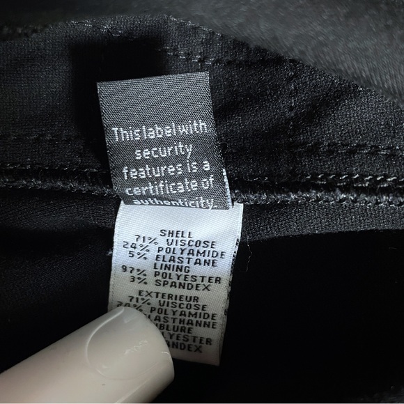 DVF Diane von Furstenberg Black Slim Pants Size 2 | Viscose Stretch Trousers - Picture 8 of 9